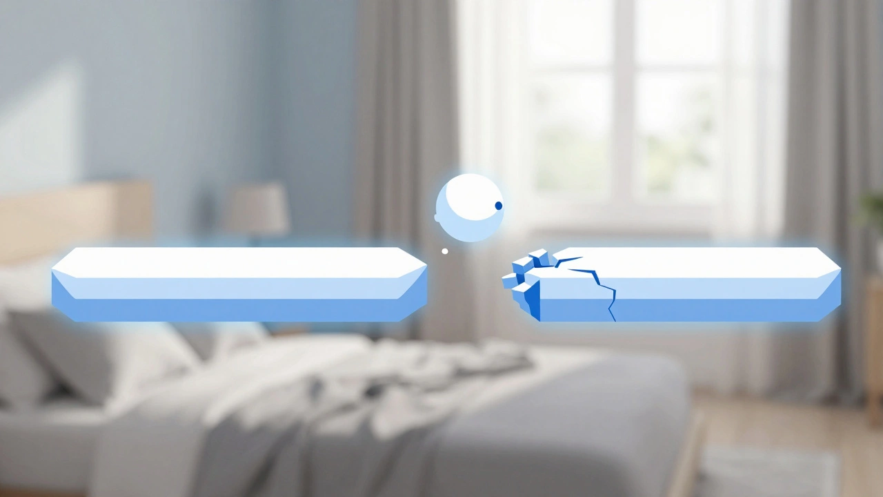 Маленький шарик в игре Orbia прыгает между платформами на экране старого смартфона, минималистичный дизайн без рекламы.