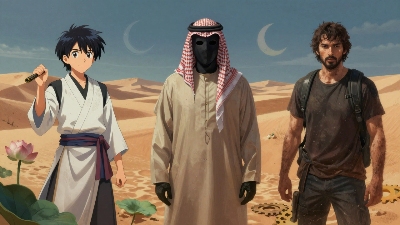 Одна игра, три мира: японский аниме-стиль, саудовские закрытые фигуры и немецкий реализм.