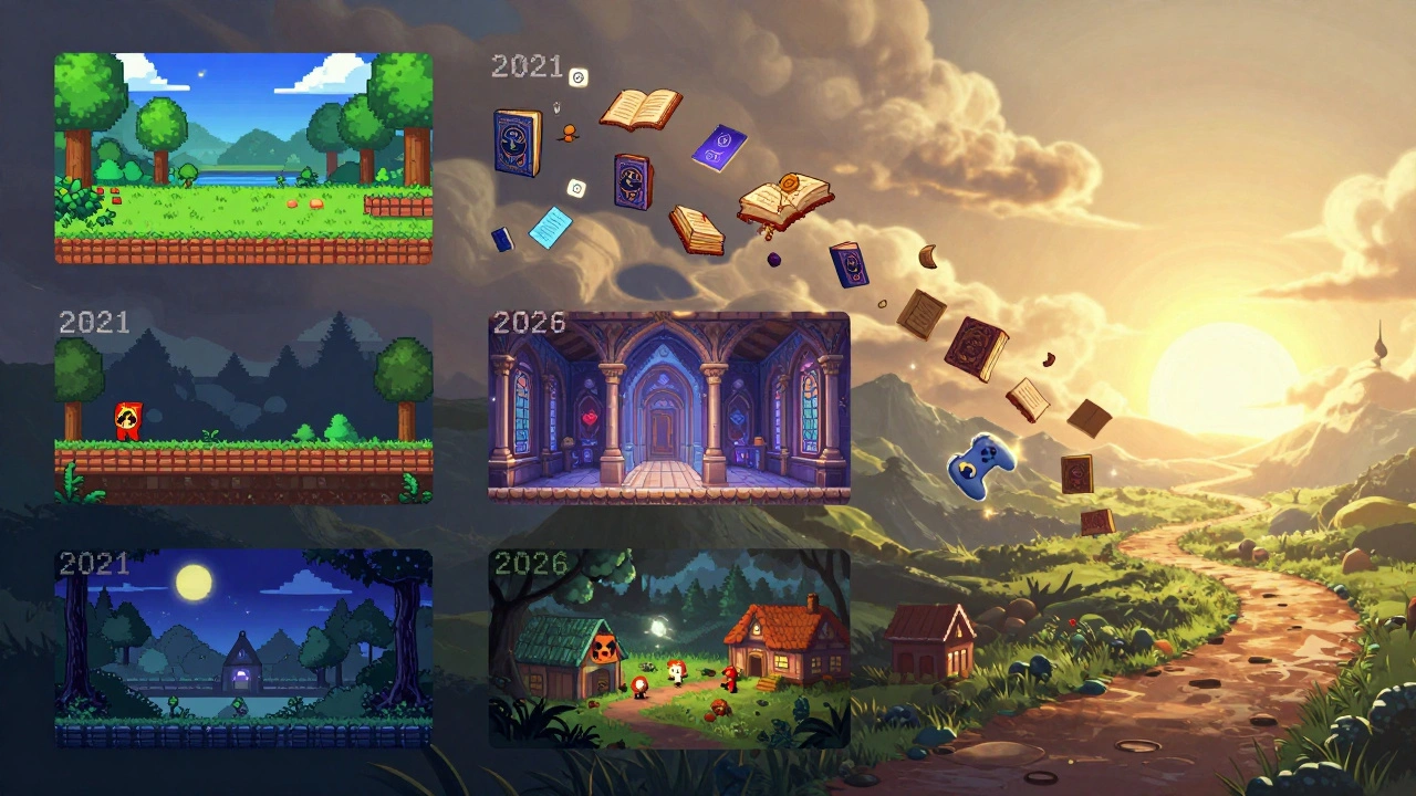 Путь через разные игровые миры от пиксель-арта до магической академии