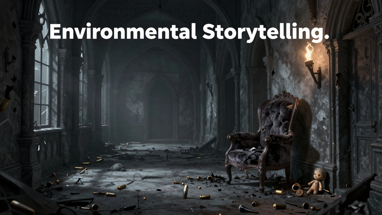 Разрушенный замок с деталями, рассказывающими историю войны