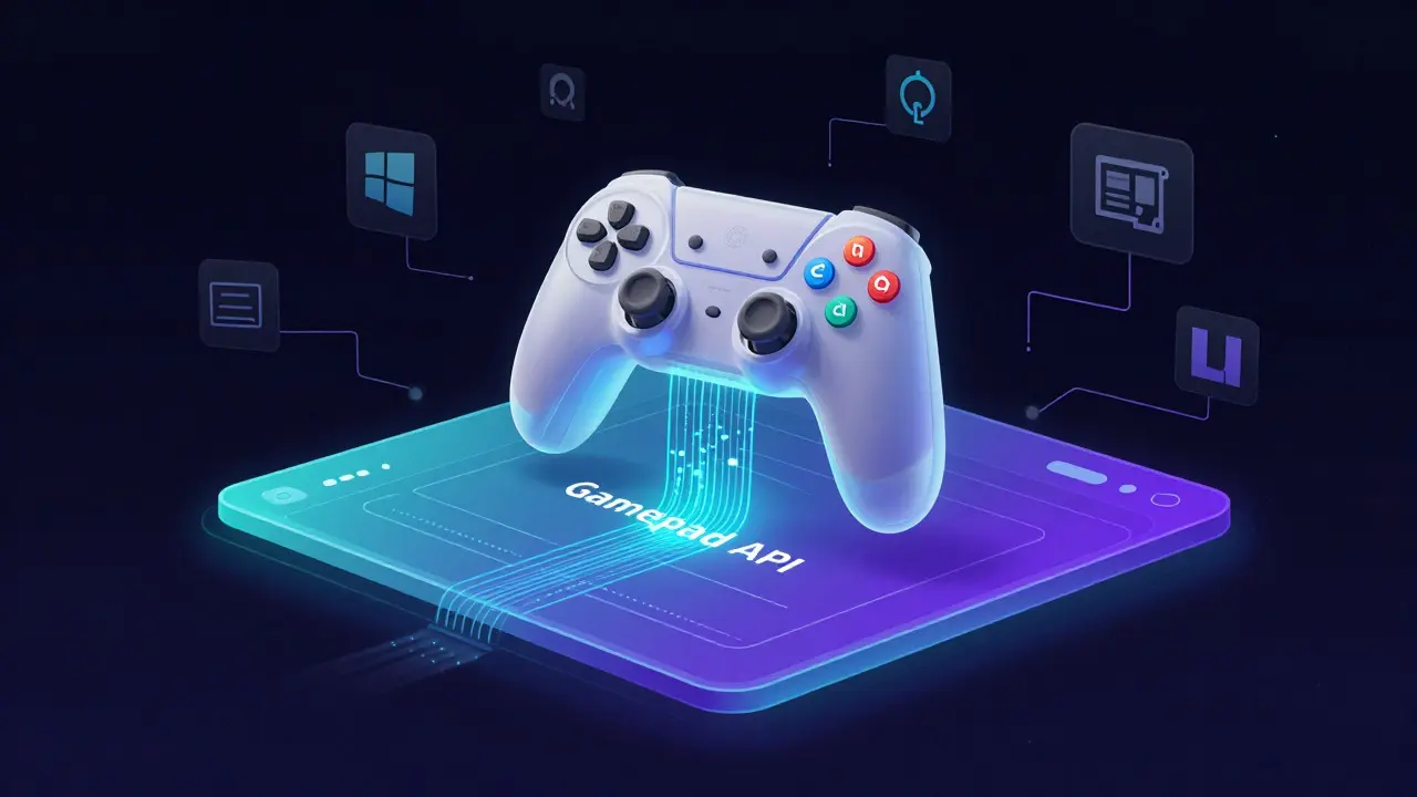 Схема подключения геймпада к браузеру через Gamepad API