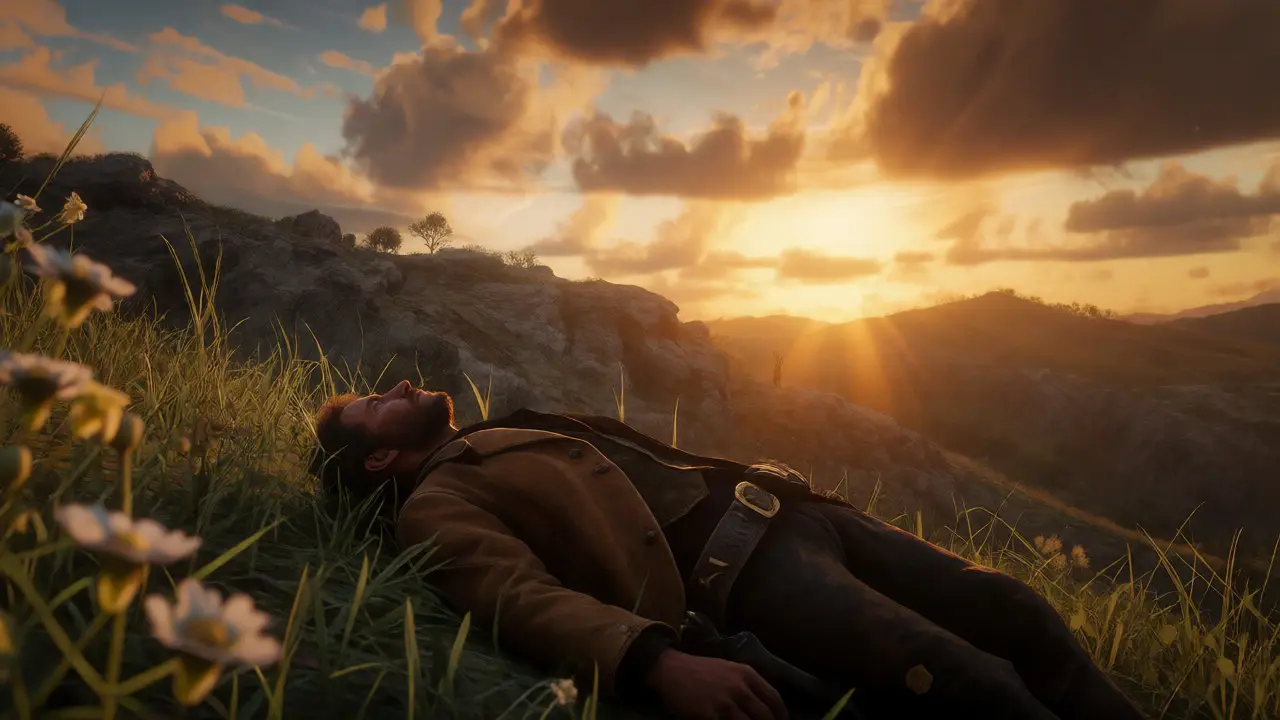 Артур Морган на закате: сцена смерти из Red Dead Redemption 2